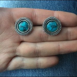 Clip-On Turquoise Earrings
