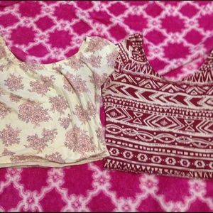 Floral and tribal crop top bundle