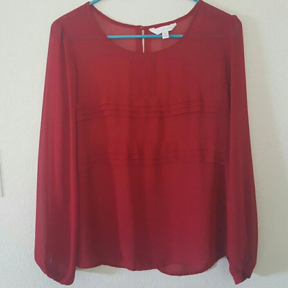 Long-sleeved sheer top