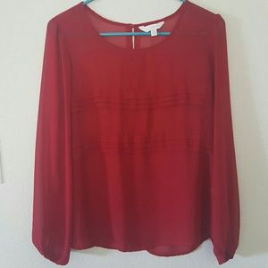 Long-sleeved sheer top