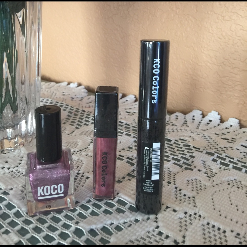 Lipgloss, Mascara, Nail Polish Bundle