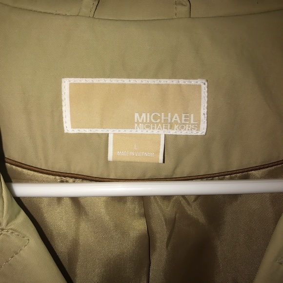 Dark Tan Michael Kors Trench Coat - Picture 2 of 3