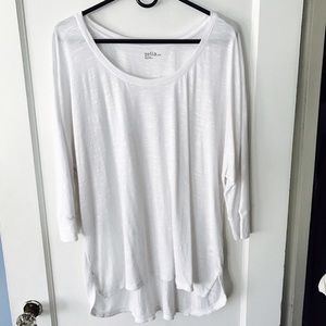 Zella Slub Knit White Casual Top