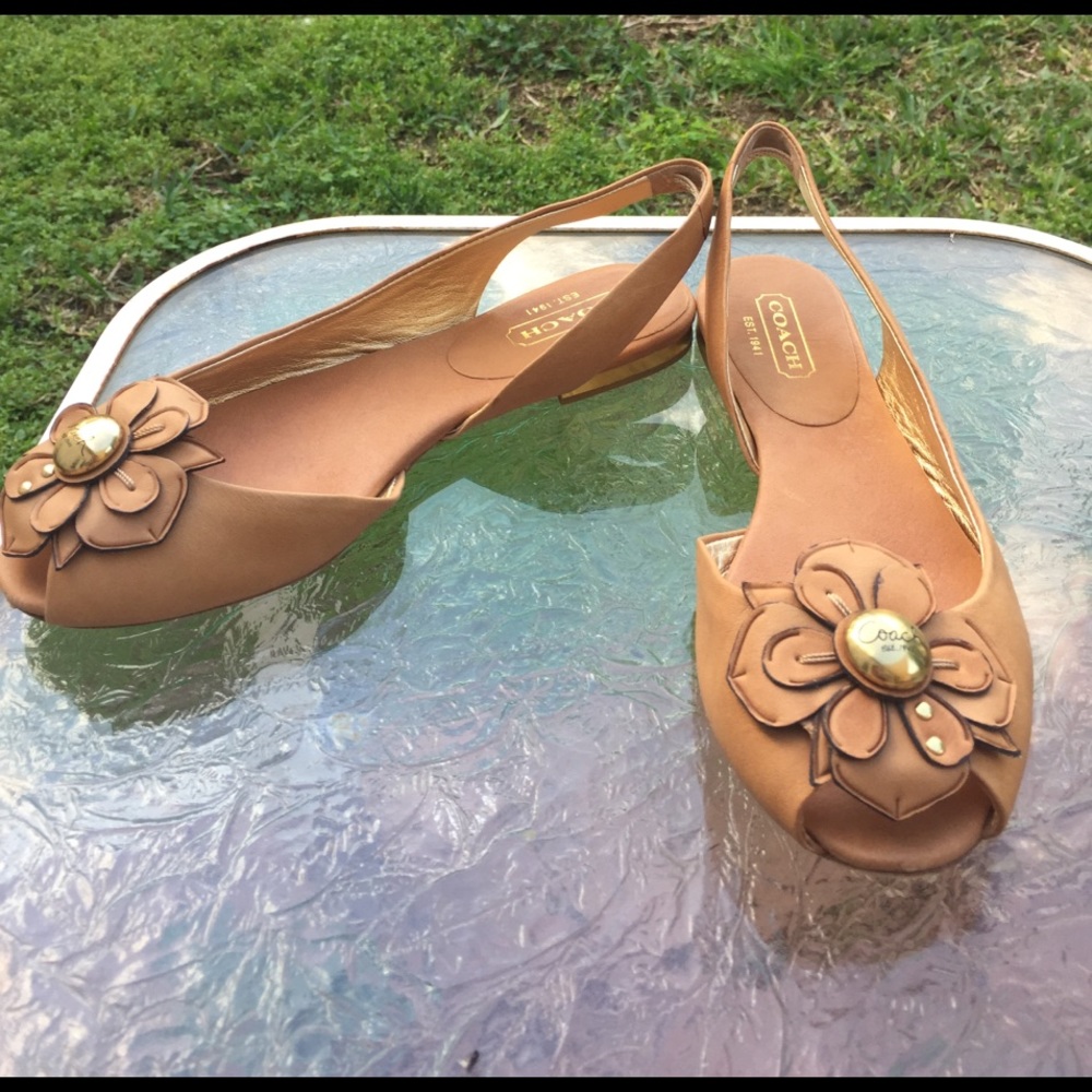 Coach leather flats