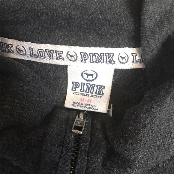 PINK Jacket Grey with neon orange lettering - Picture 3 of 4