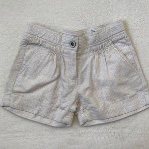Boutique Seed Cream/Silver Pin Tuck Shorts