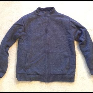 L.L. Bean Wool Sweater Fleece lined zip up
