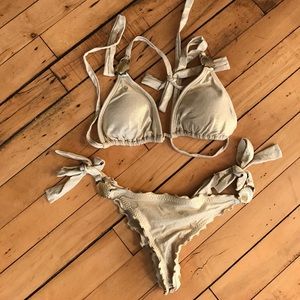 Luli Fama Gold Stardust Swimsuit