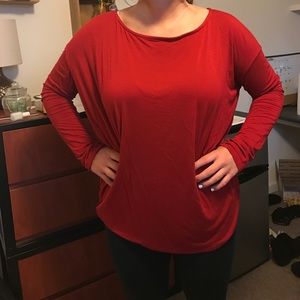 Red Long Sleeve Top | Size L