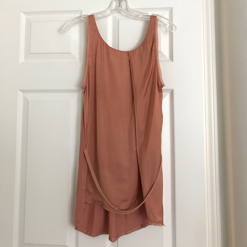 Helmet lang sleeveless top