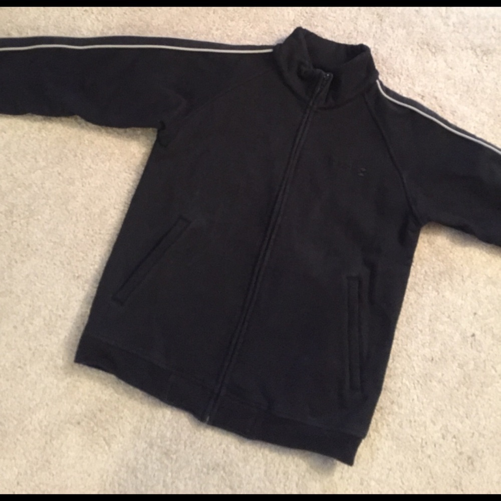 Sweater, Zip Up, black, warm