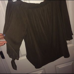 Green off the shoulder top