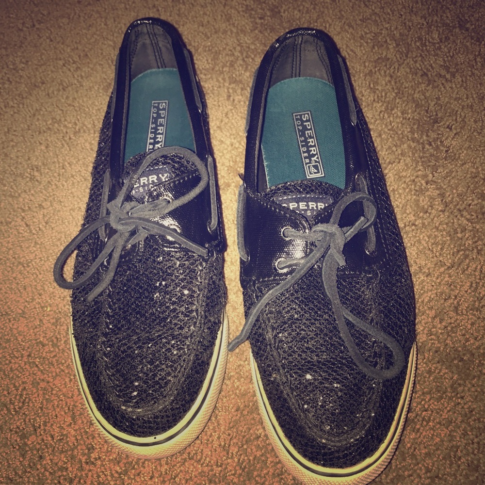 Black sparkle sperrys!