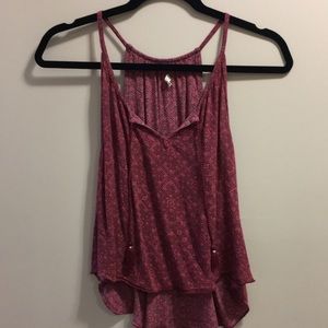 Maroon printed Hollister tank