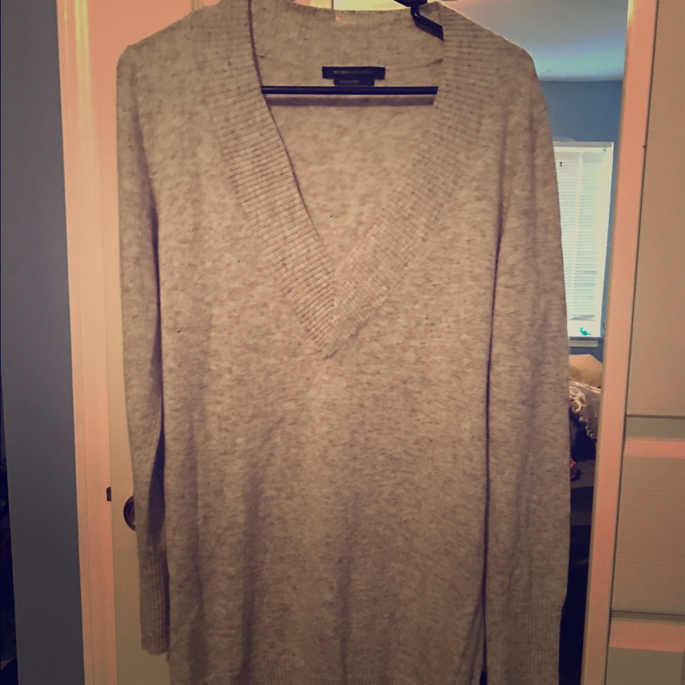 Large BCBG Max Azria Light Grey Sweater!