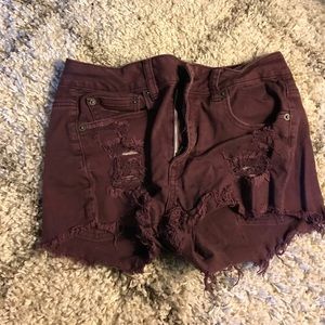 Purple High-Waisted Shorts.