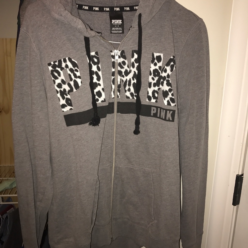 VS PINK Grey Zip Up Hoodie