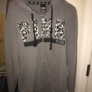 VS PINK Grey Zip Up Hoodie