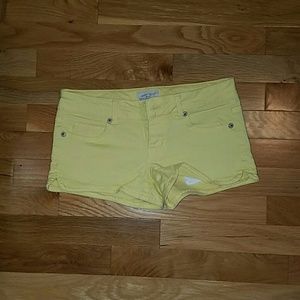 Yellow jean shorts
