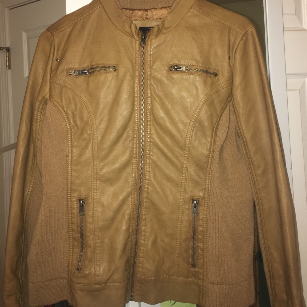 Tan leather jacket