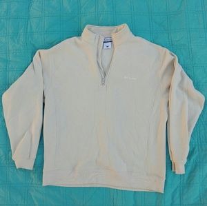 Men's cream Columbia fleece pullover