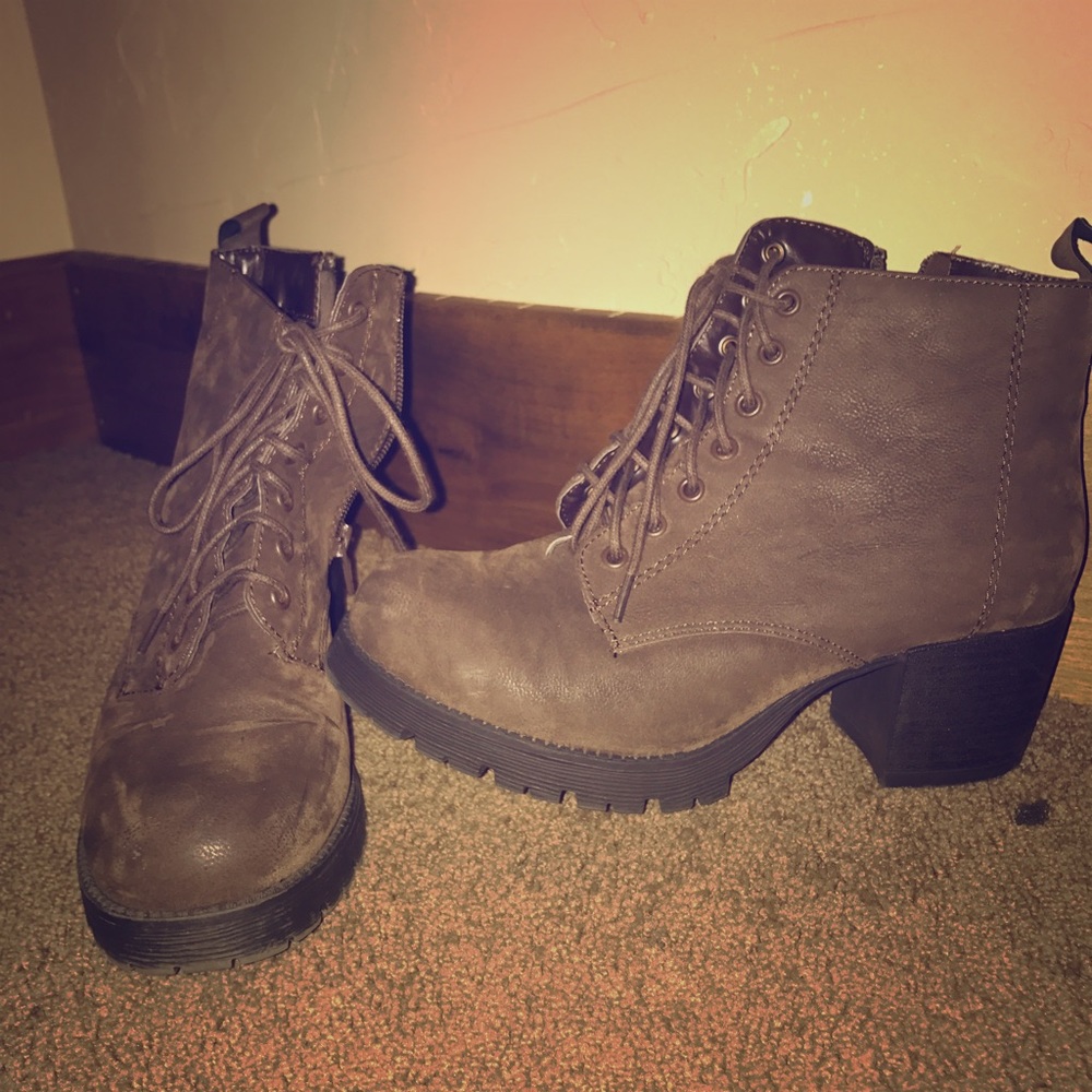 Cute Heeled Combat Boots