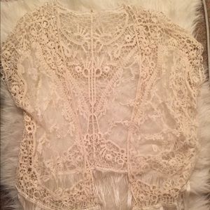 Lace & Crochet Short Sleeve Vest