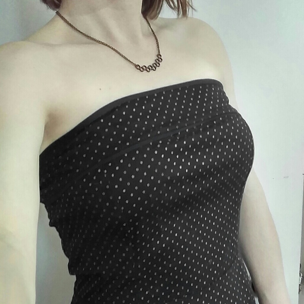 Back w/ Gold Dots Strapless Dress