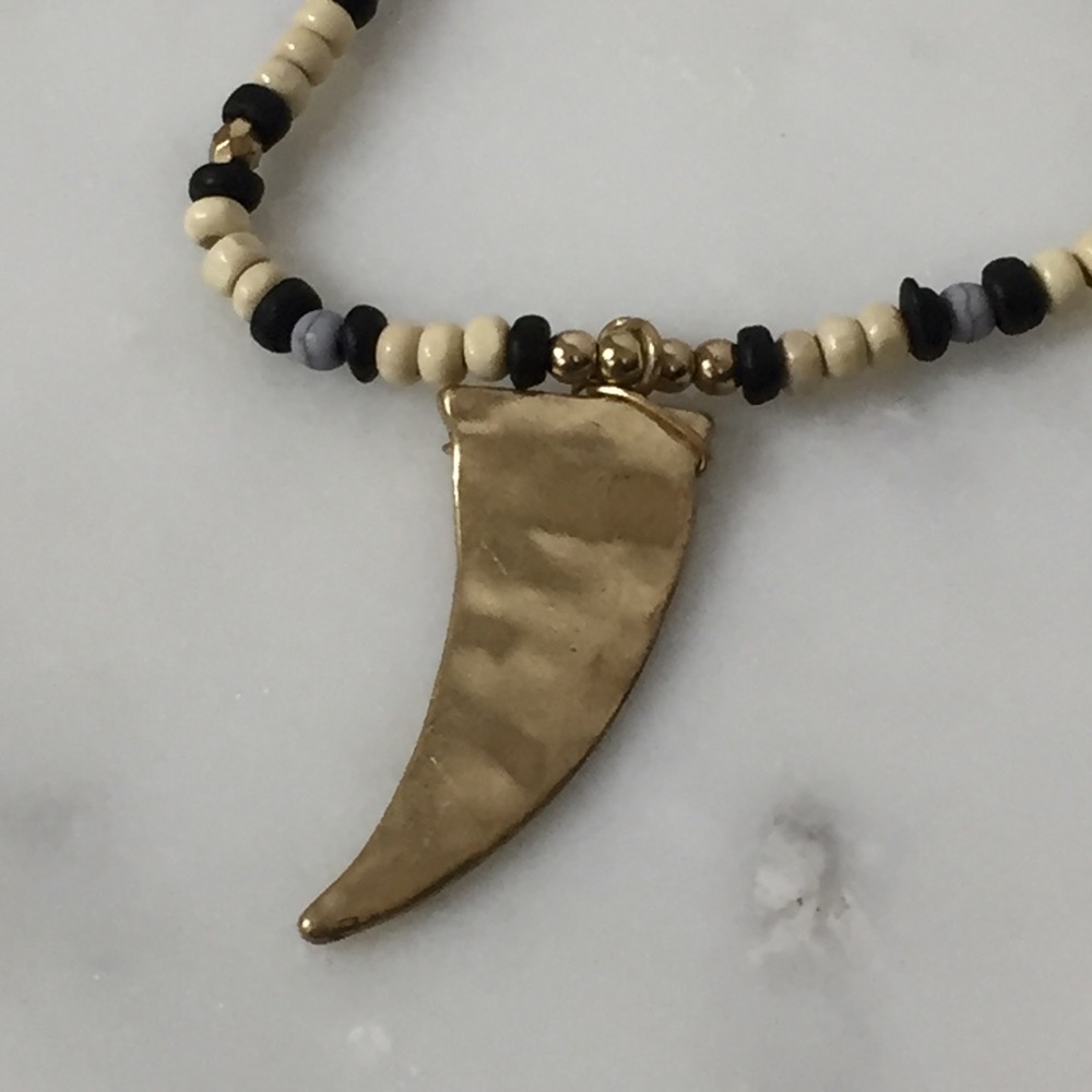 Beaded Chain with Tooth Charm