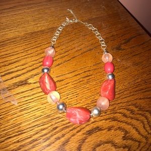 Silver coral necklace
