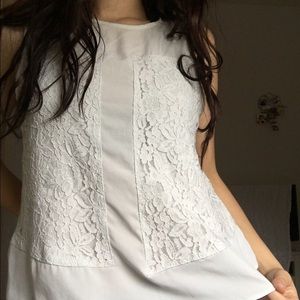 TOPSHOP Lace Paneled Blouse