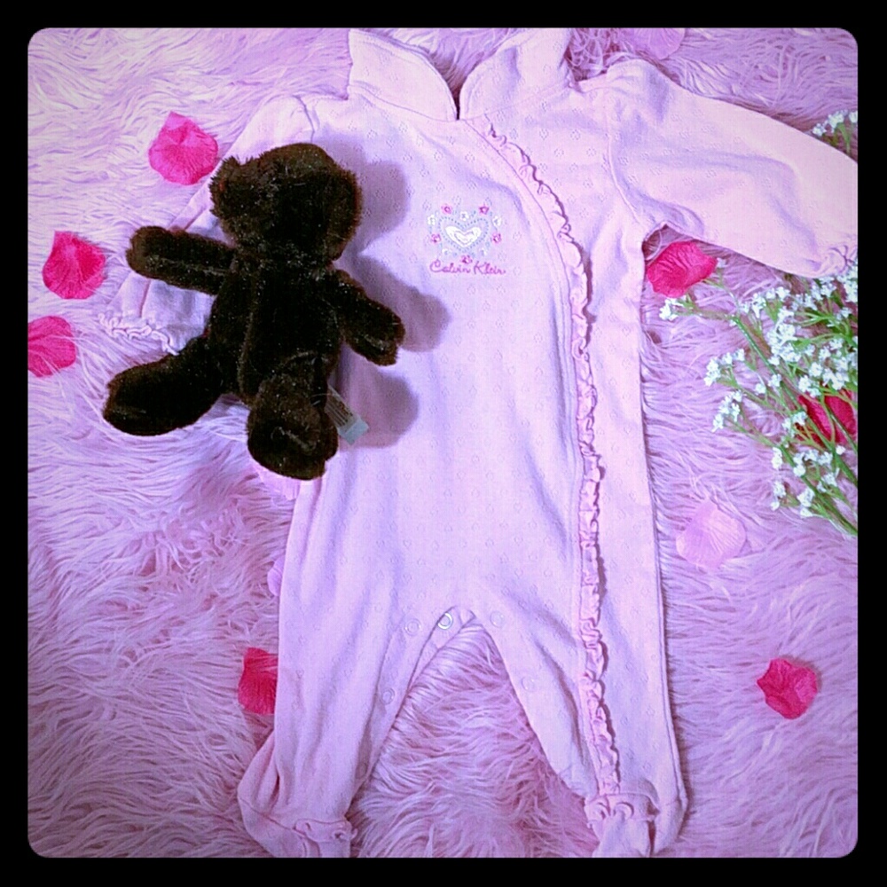Cute Calvin Klein Pink Baby Romper