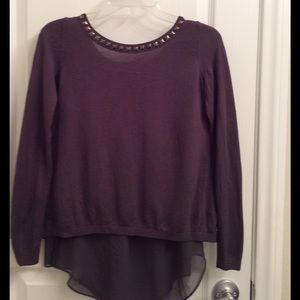 Express Long Sleeve Sweater Blouse under Tank Top