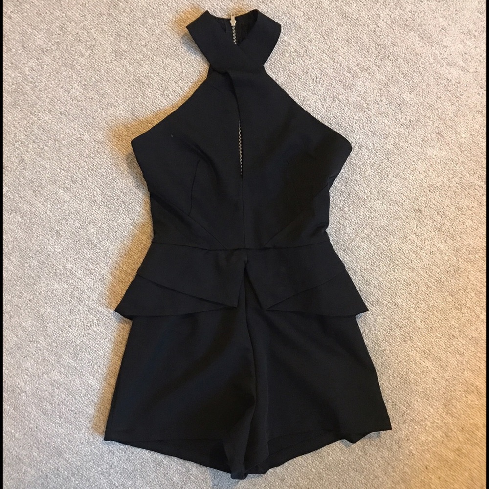 Black cross front romper