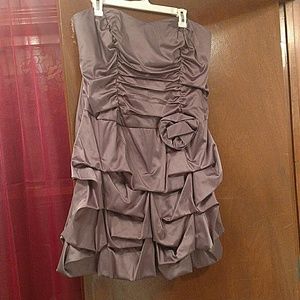 Silver short prom dress