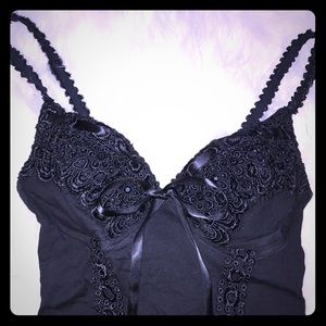 Beaded Black Camisole