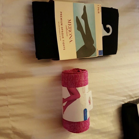 Brand new merona black and pink tights - Picture 1 of 4
