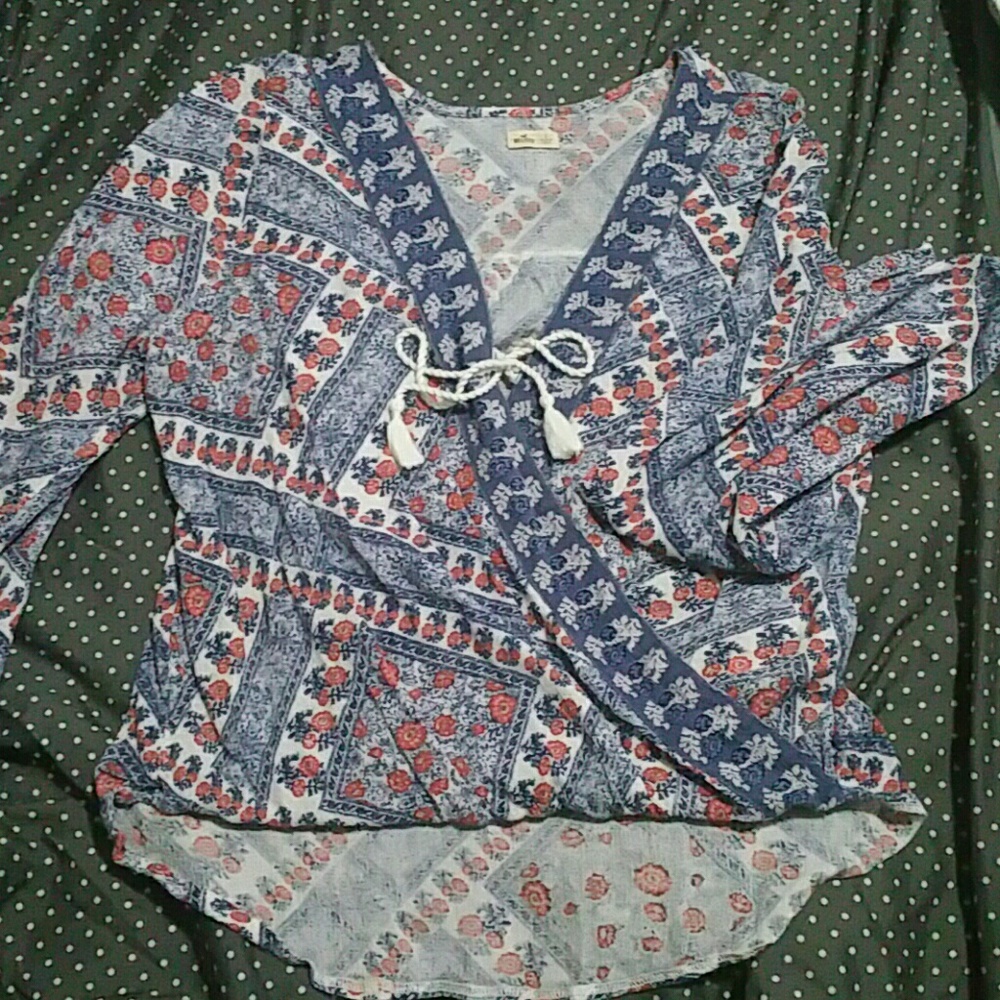 Floral wrap shirt
