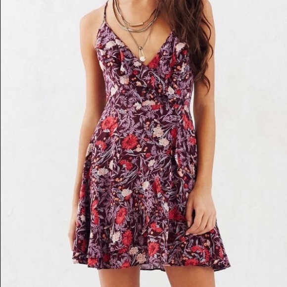 Kimchi Blue Floral Ruffle Wrap Mini Dress - Picture 3 of 6