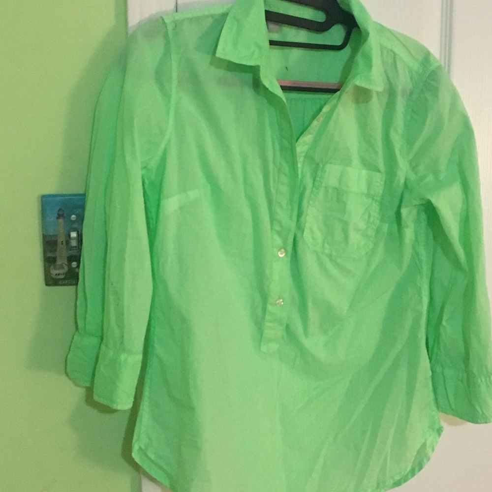 Lime green lightweight button down