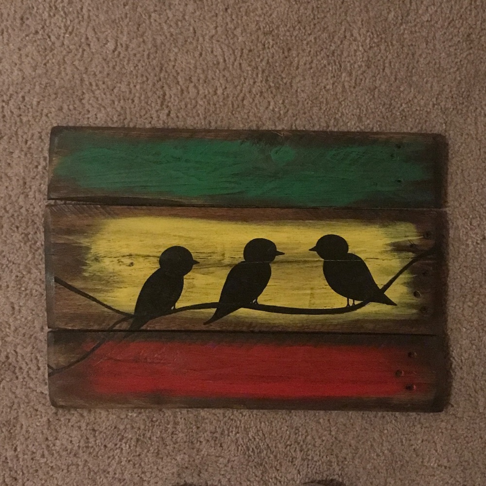 Bob Marley themed wooden decoration
