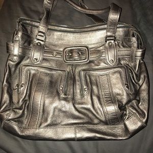 Silver Leather Cole Haan Bag