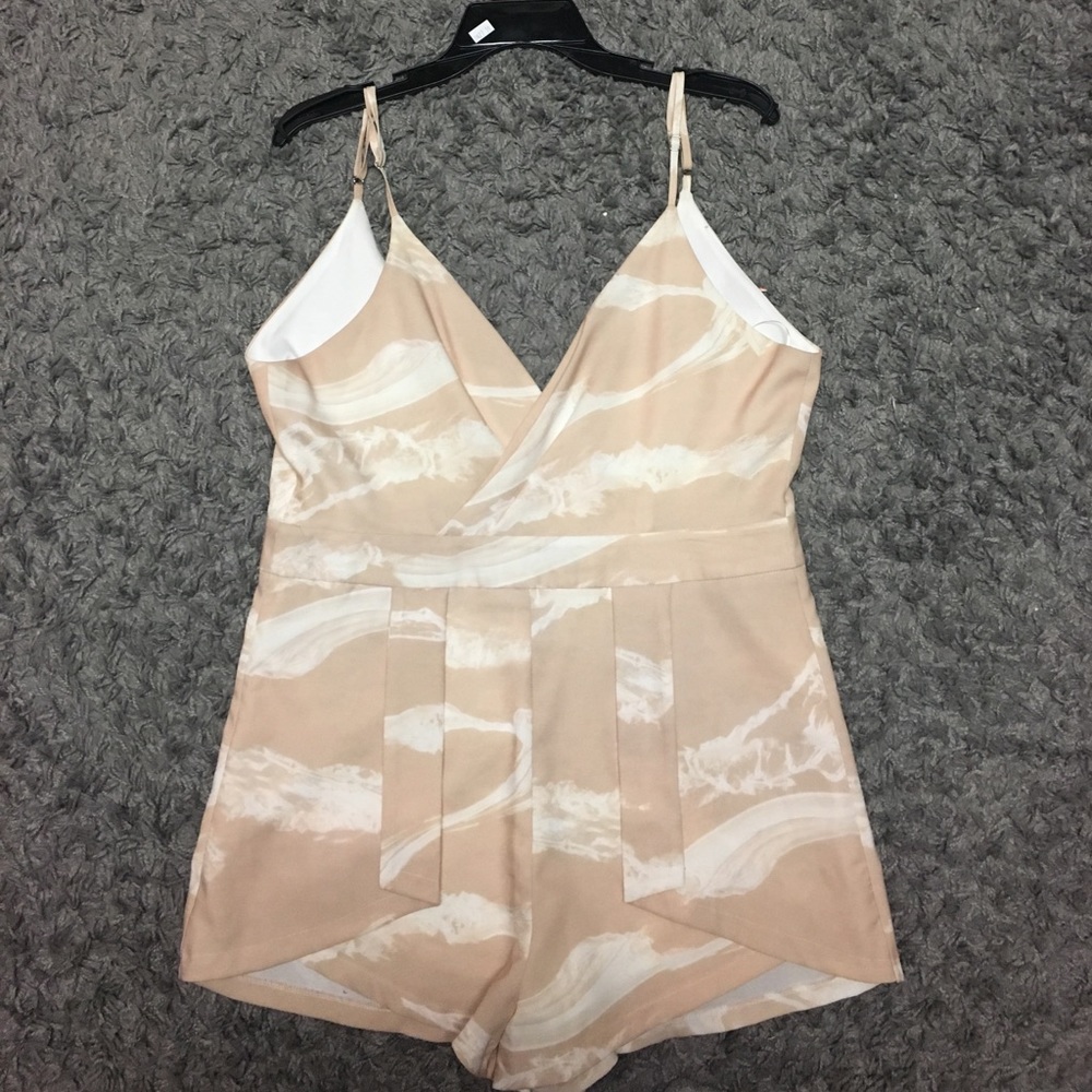 Beige and white L'atise romper