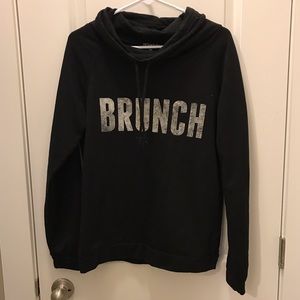 "Brunch", cowl neck sweatshirt