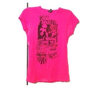 Bob Marley Pink Graphic T-Shirt