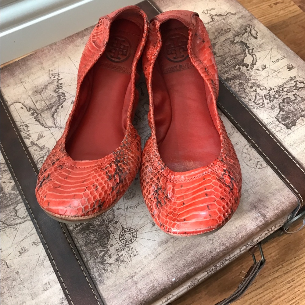 Tory Burch dark orange Reva Flat
