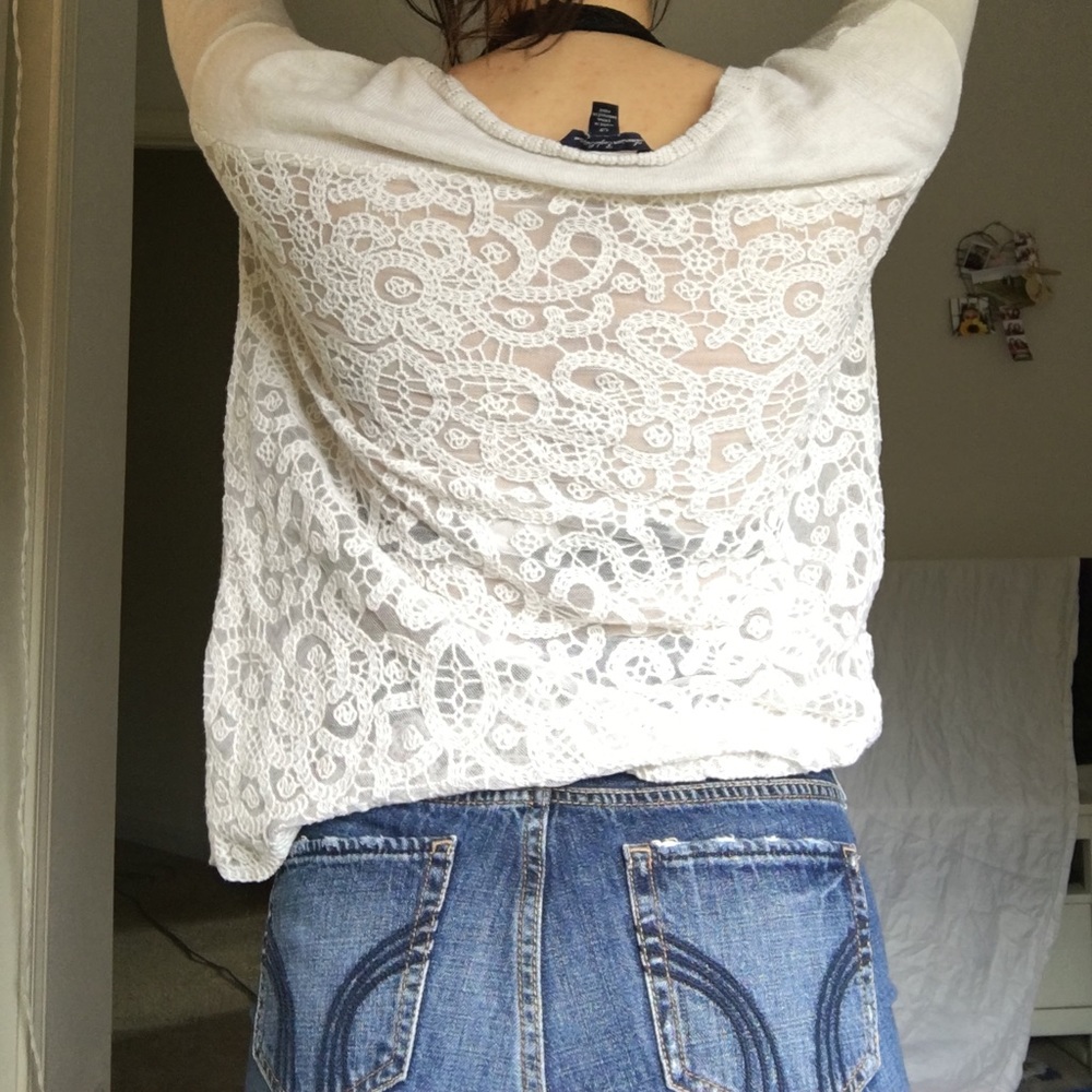 Lace Back Sweater