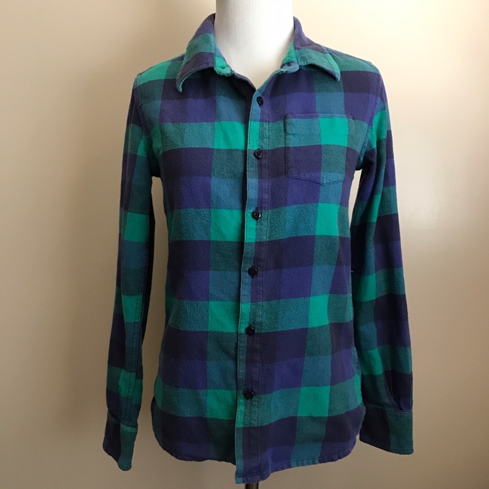 RUSTY BUTTON DOWN PLAID SHIRT SIZE S