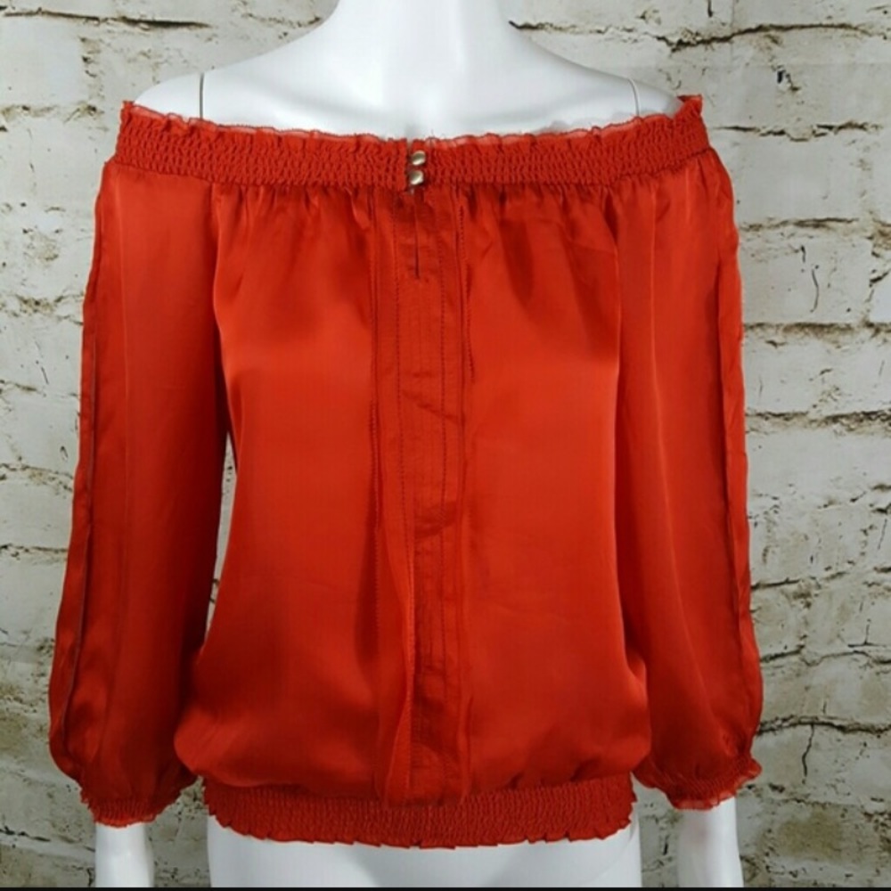 Silk off shoulder blouse
