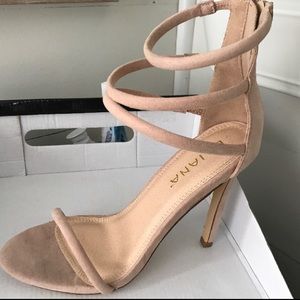 Nude strappy heels
